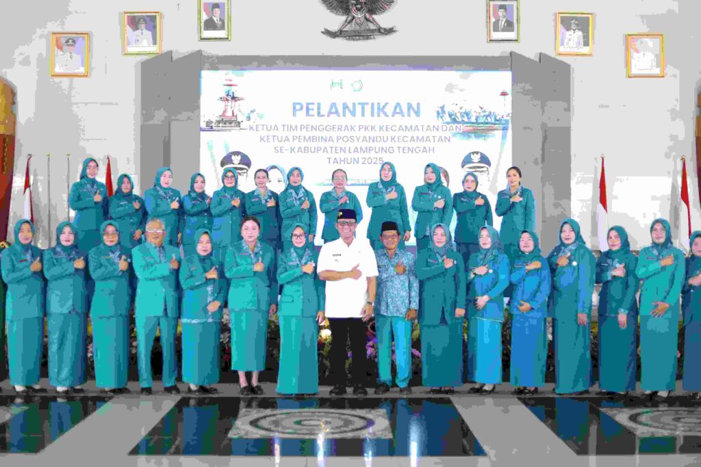 Bupati Lampung Tengah Hadiri Pelantikan Ketua TP PKK Kecamatan SeLampung Tengah